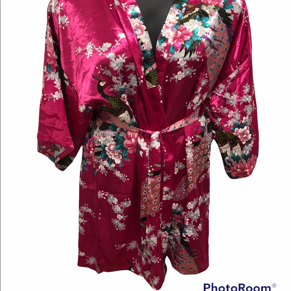 NWOT- Floral Satin Robe - Picture 2 of 2